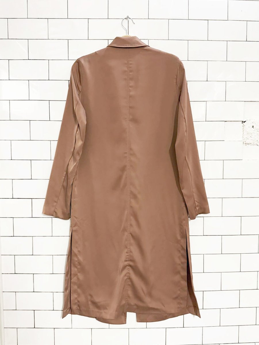 dynamite satin full button long blazer jacket - good market thrift store