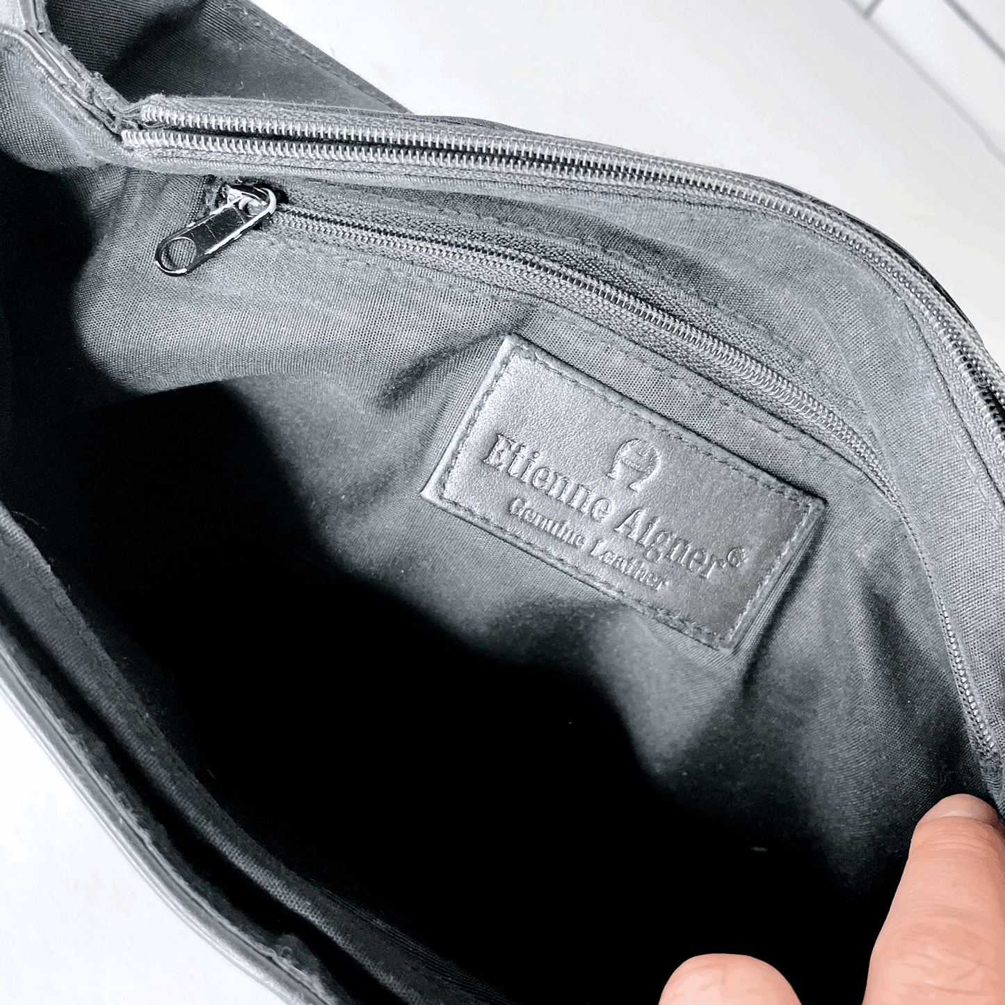 vintage etienne aigner black leather flap crossbody