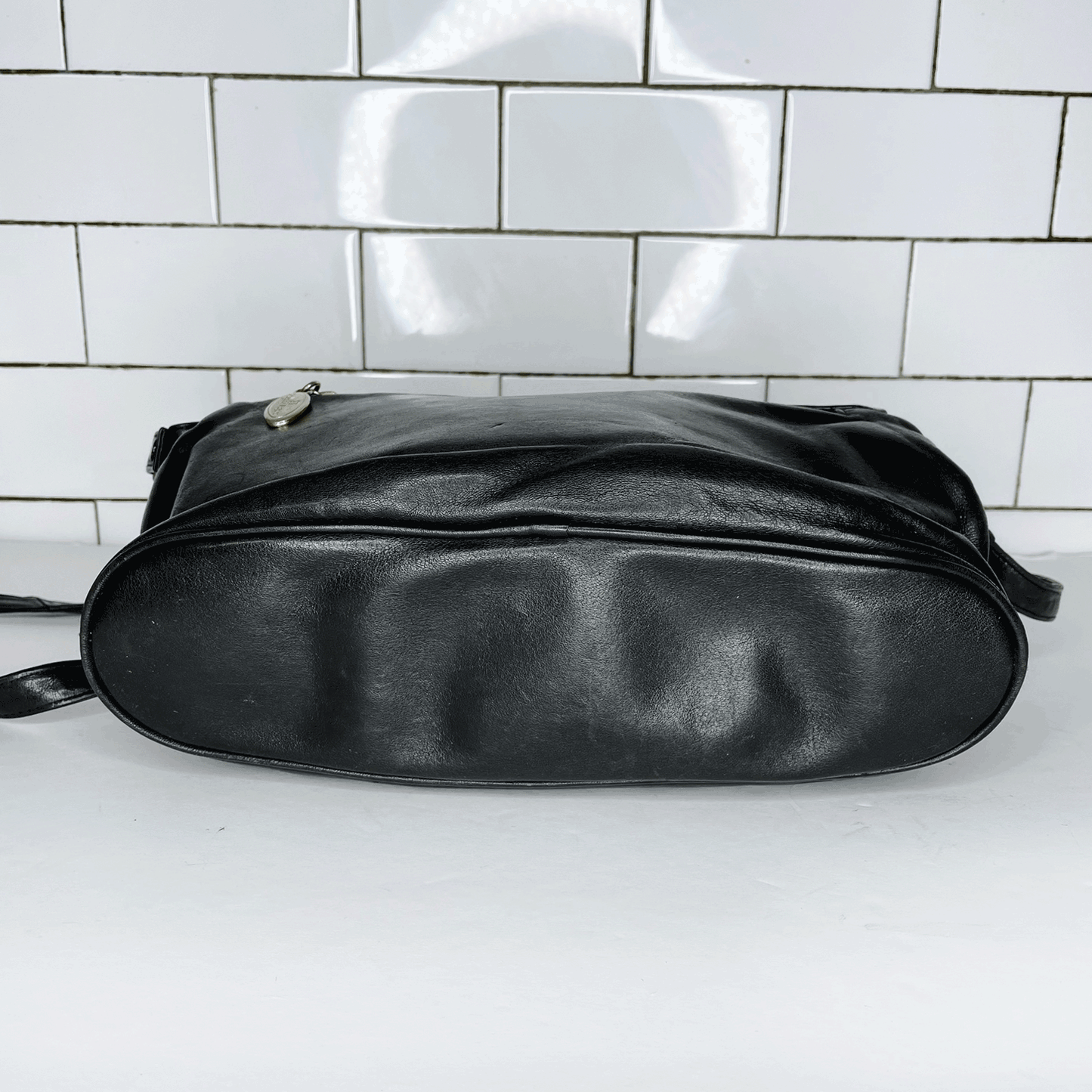 vintage etienne aigner black leather flap crossbody