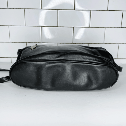 vintage etienne aigner black leather flap crossbody