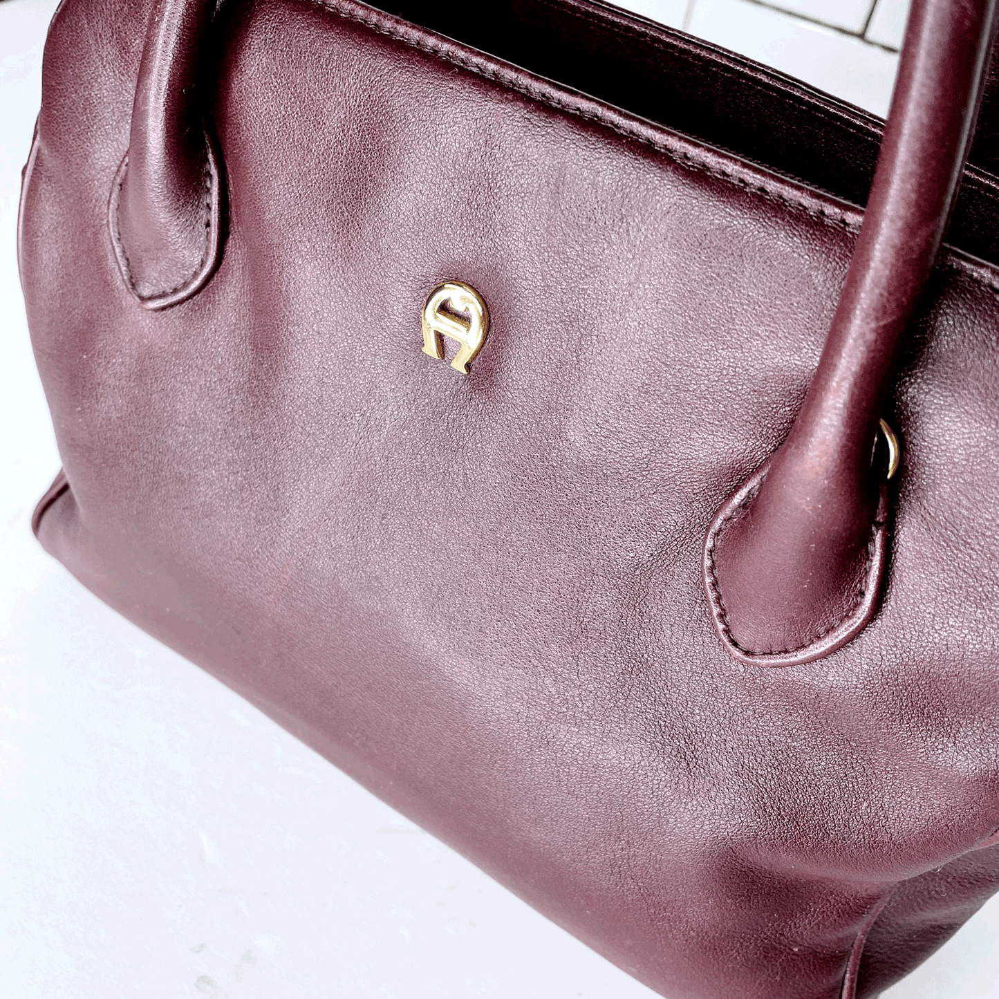 vintage 90s etienne aigner small leather bag