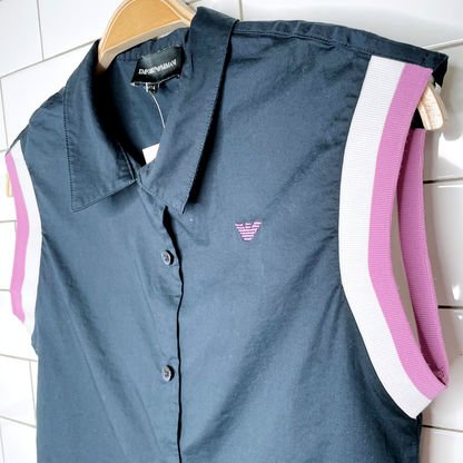 emporio armani sleeveless button down - size 10