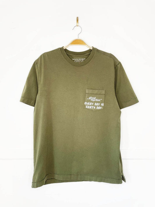 earth day activist x banana republic supima cotton pocket tee | clothes deserve a second chance not your ex - good market thrift store