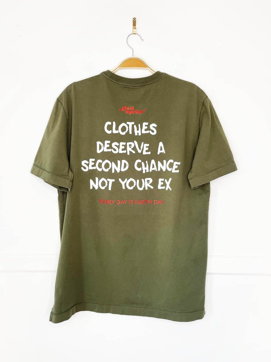 earth day activist x banana republic supima cotton pocket tee | clothes deserve a second chance not your ex - good market thrift store