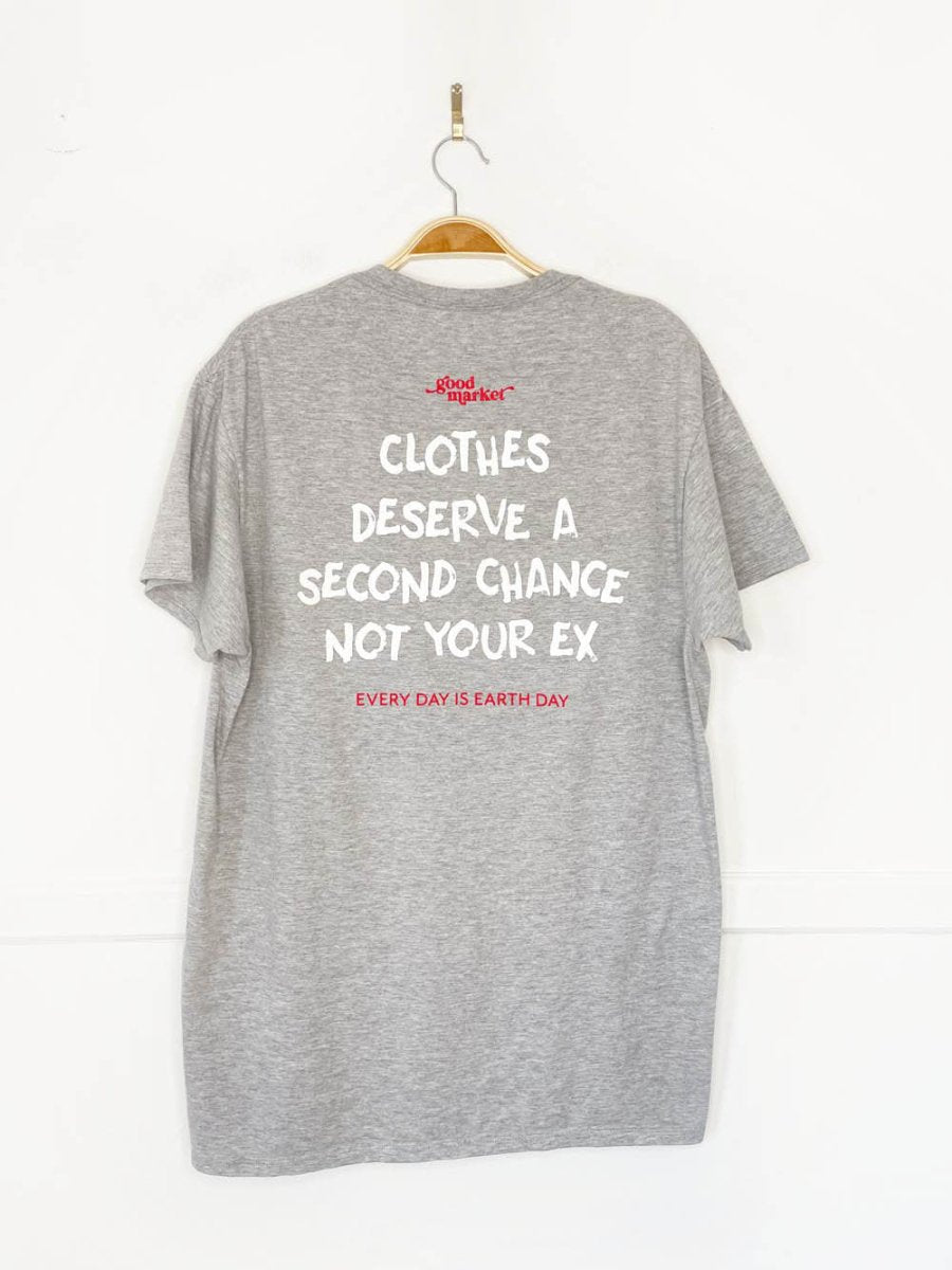 earth day activist x fruit of the loom pocket tee | clothes deserve a second chance not your ex - good market thrift store