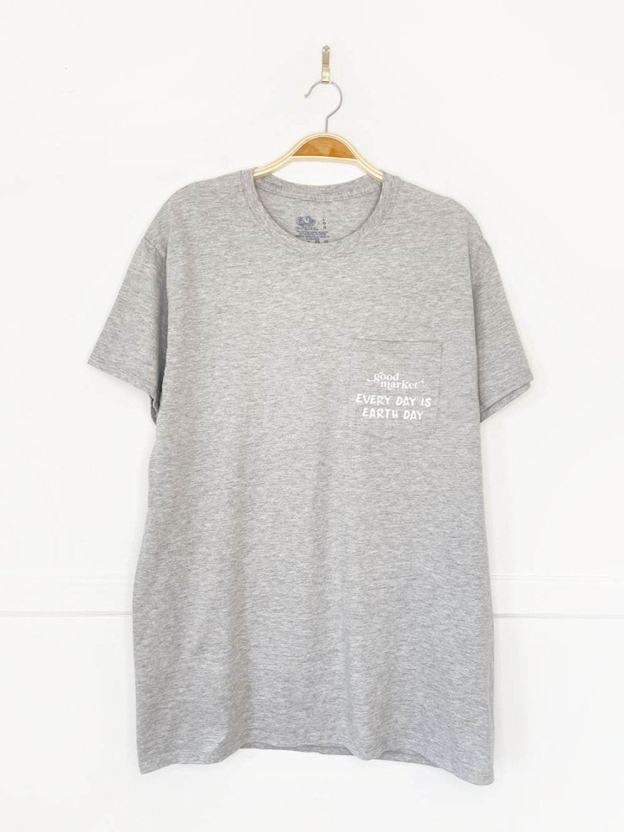 earth day activist x fruit of the loom pocket tee | clothes deserve a second chance not your ex - good market thrift store