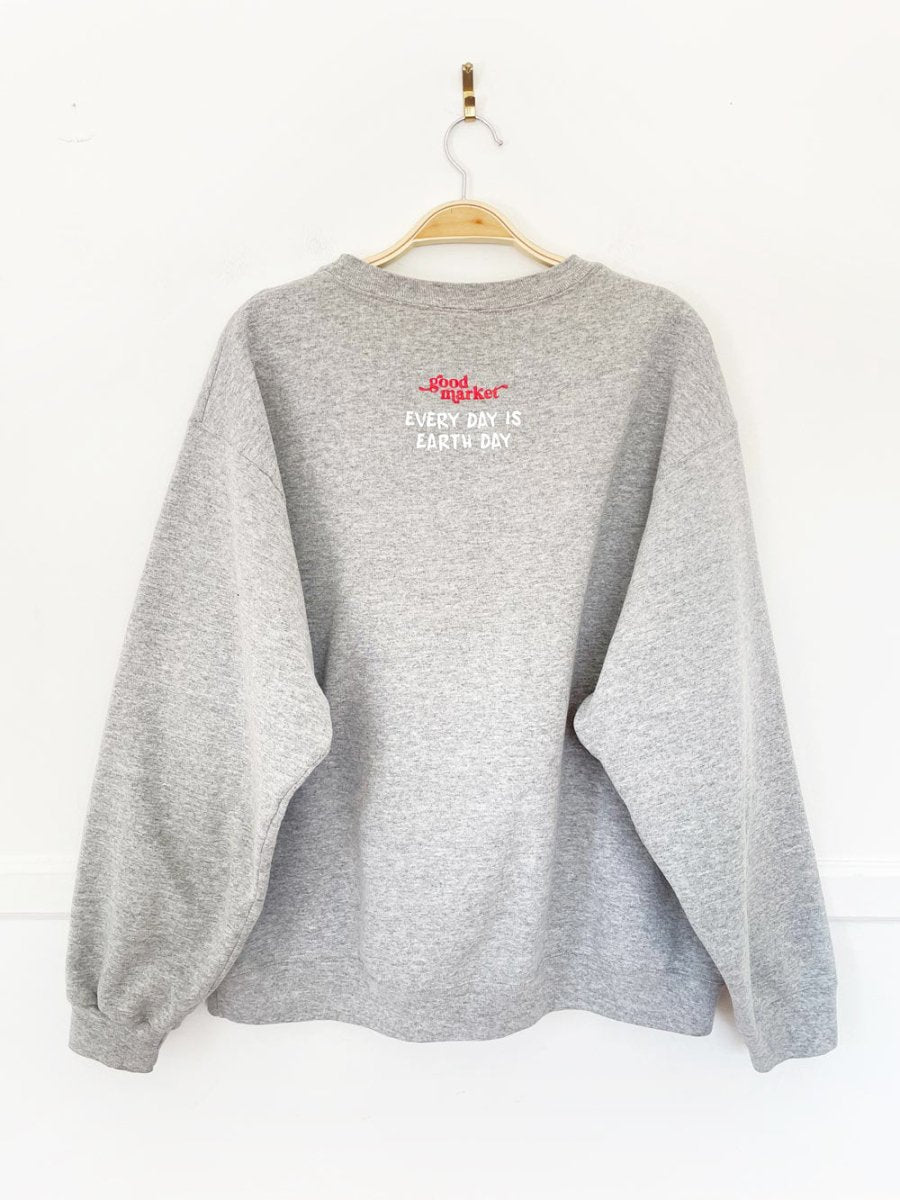 earth day activist x fruit of the loom sweatshirt | clothes deserve a second chance not your ex - good market thrift store