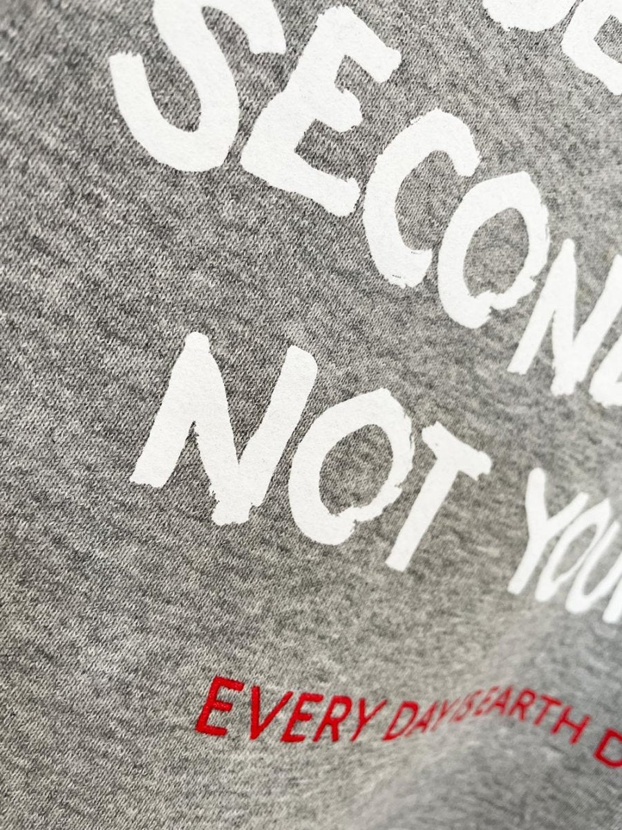 earth day activist x fruit of the loom sweatshirt | clothes deserve a second chance not your ex - good market thrift store