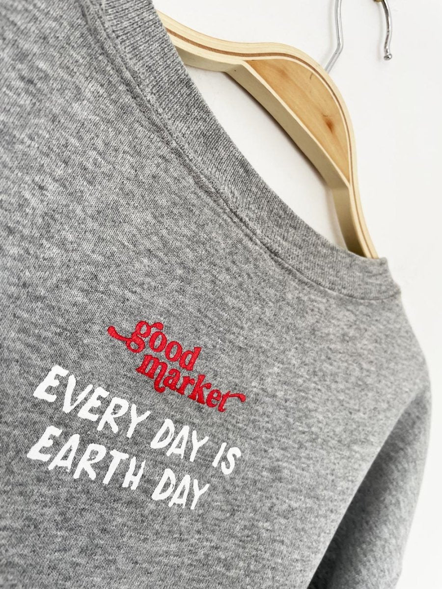 earth day activist x fruit of the loom sweatshirt | clothes deserve a second chance not your ex - good market thrift store