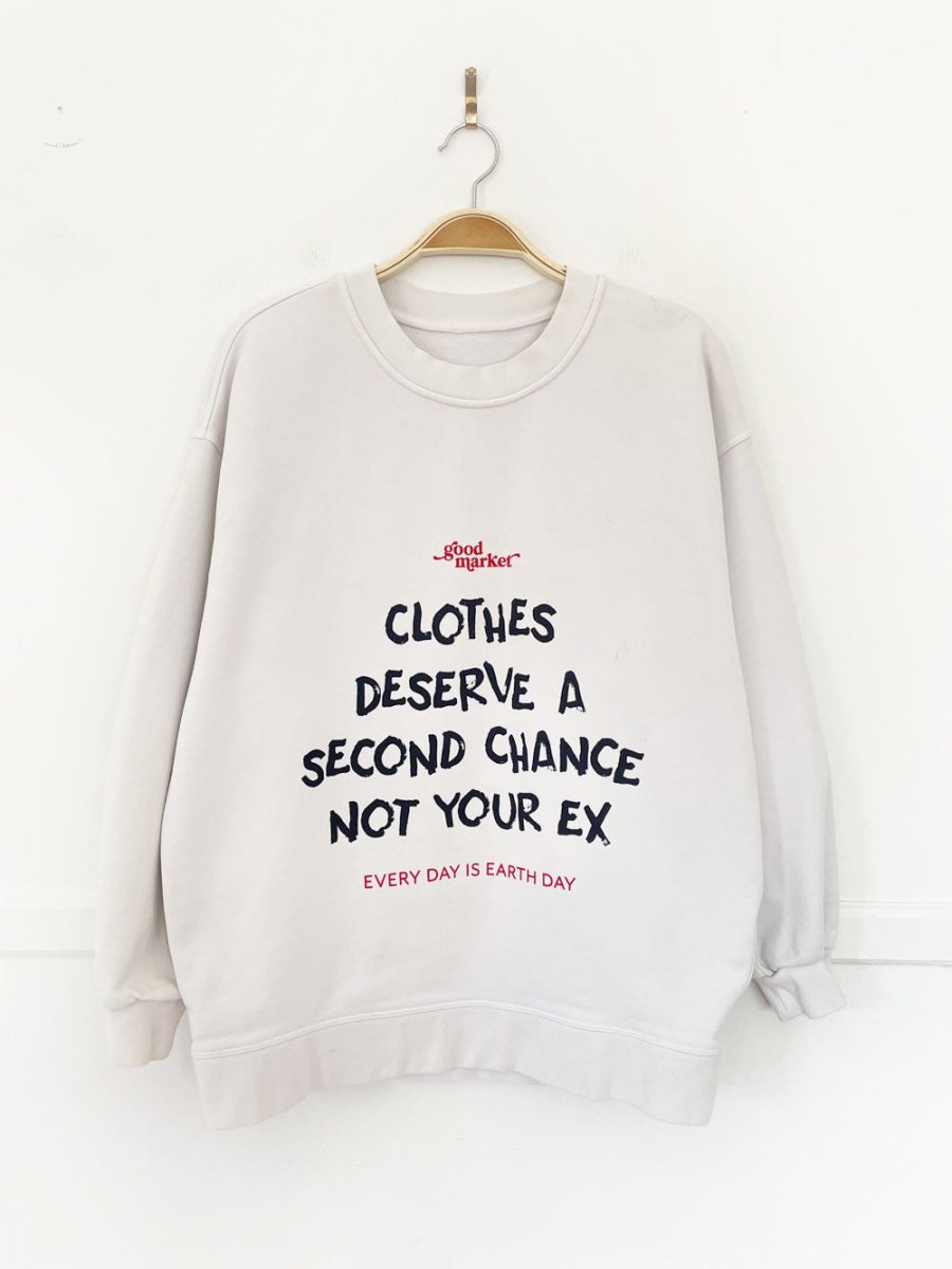 earth day activist x lululemon sweatshirt | clothes deserve a second chance not your ex - good market thrift store