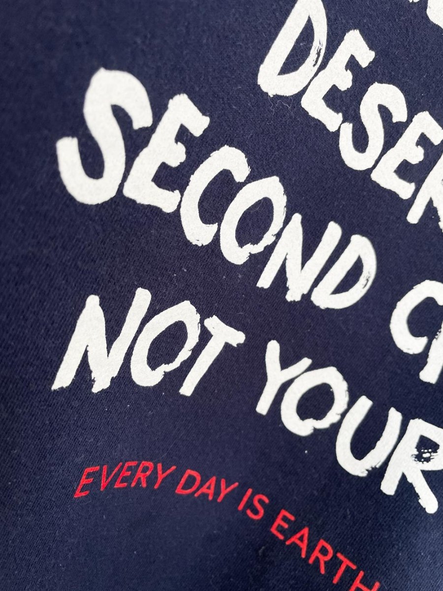earth day activist x vintage 00s fruit of the loom sweatshirt | clothes deserve a second chance not your ex - good market thrift store