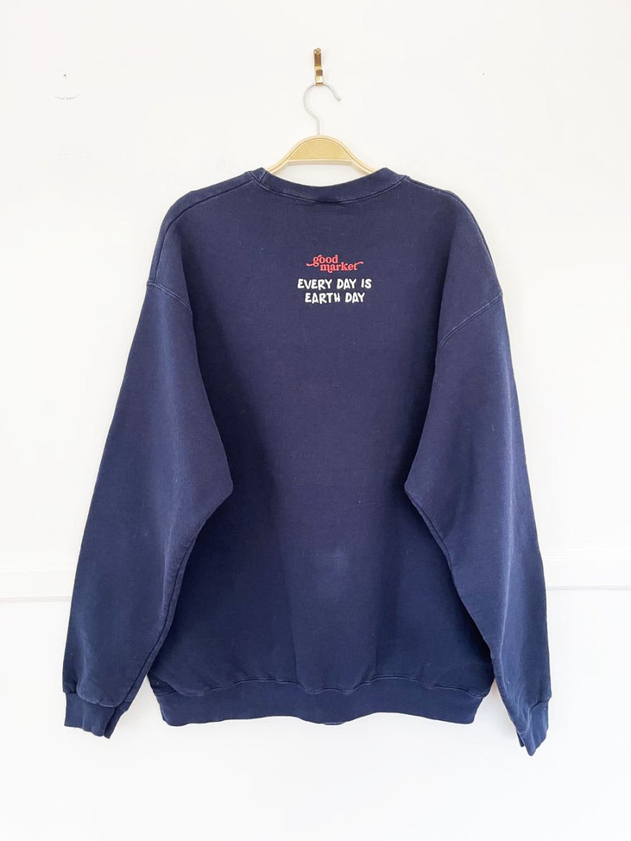 earth day activist x vintage 00s fruit of the loom sweatshirt | clothes deserve a second chance not your ex - good market thrift store