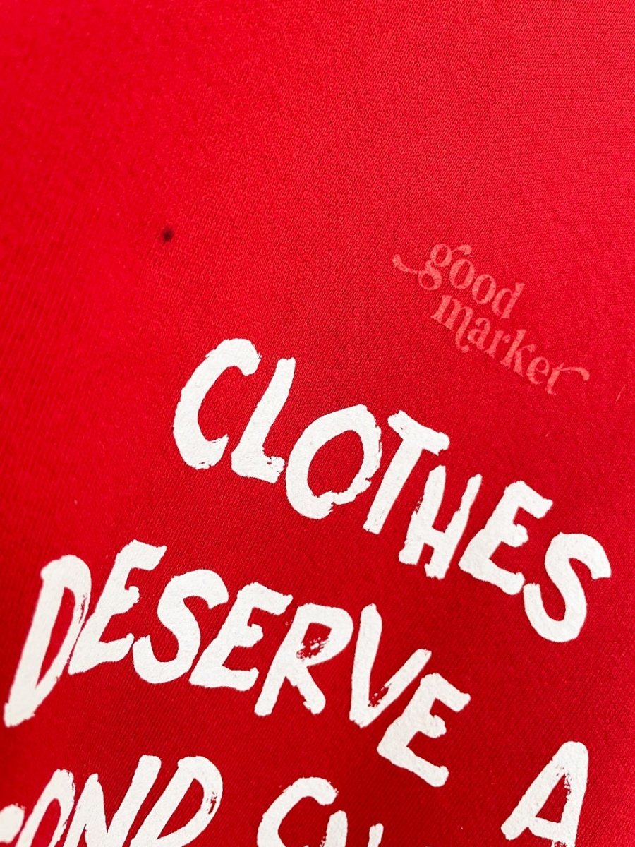 earth day activist x vintage 00s fruit of the loom sweatshirt | clothes deserve a second chance not your ex - good market thrift store
