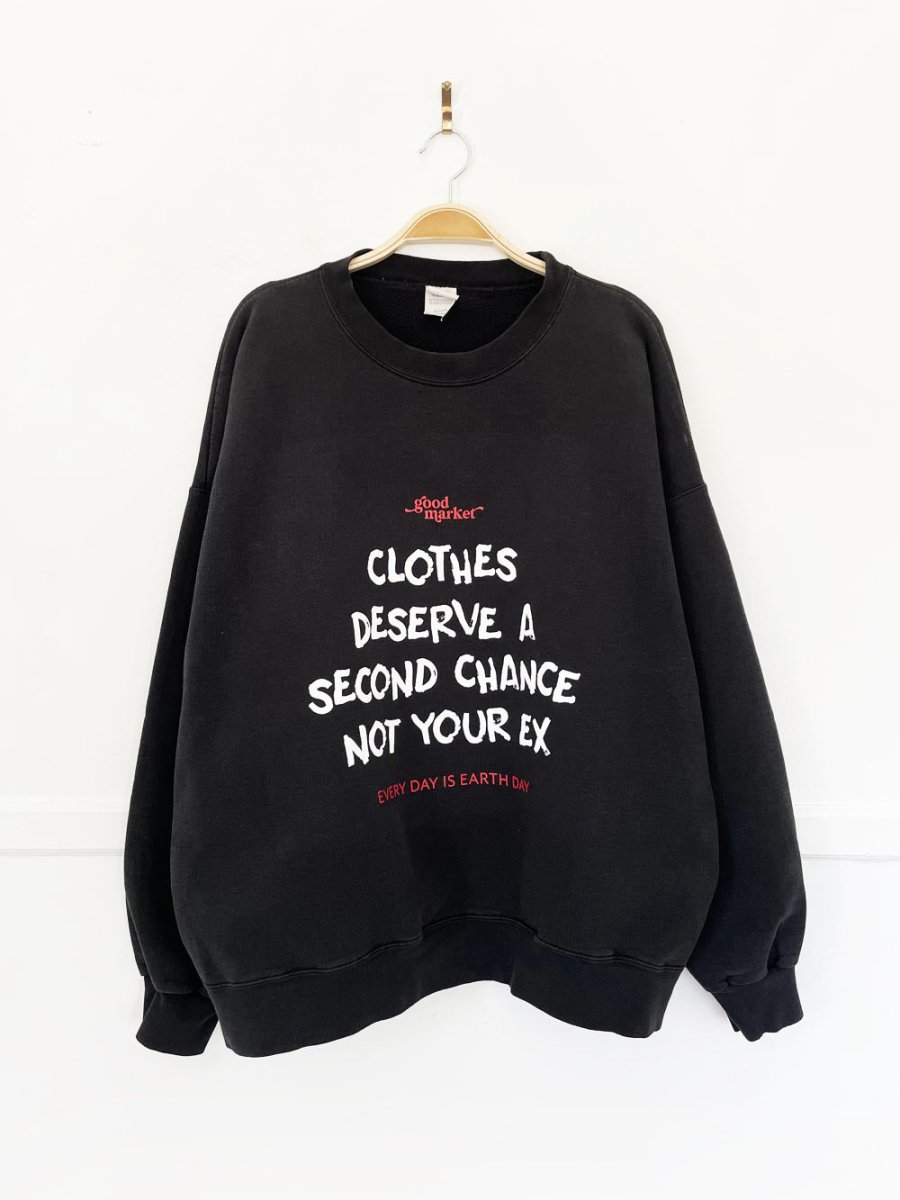 earth day activist x vintage 00s hanes sweatshirt | clothes deserve a second chance not your ex - good market thrift store