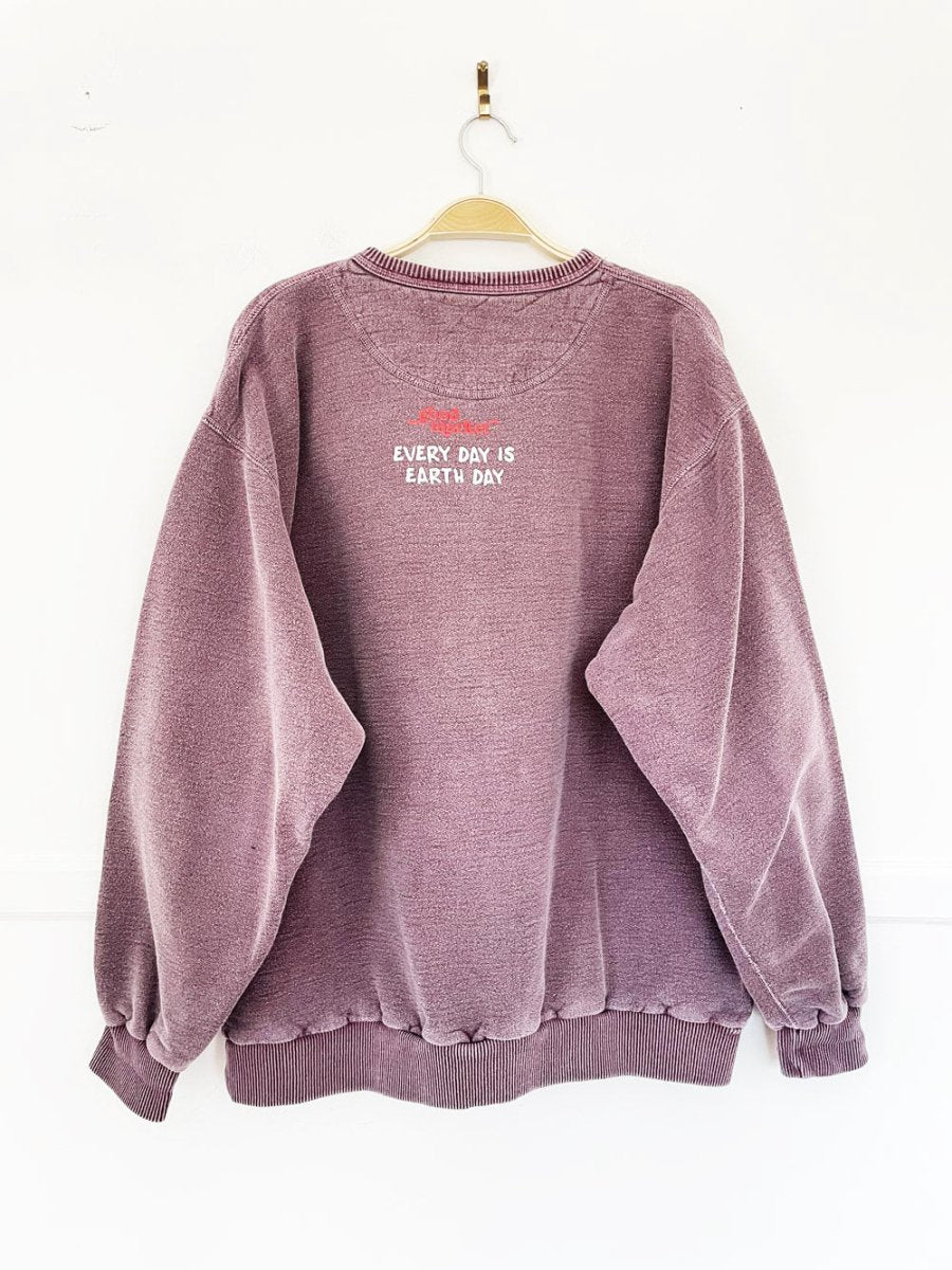 earth day activist x vintage 00s non fiction faded sweatshirt | clothes deserve a second chance not your ex - good market thrift store