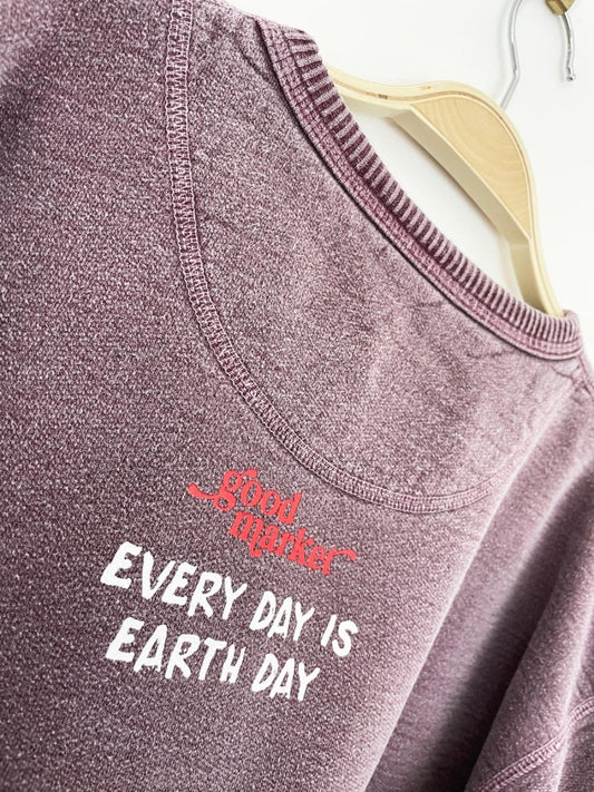 earth day activist x vintage 00s non fiction faded sweatshirt | clothes deserve a second chance not your ex - good market thrift store