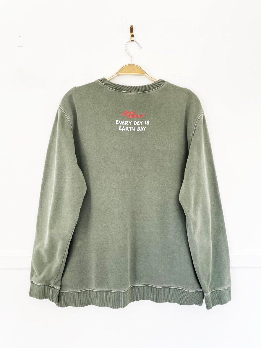earth day activist x vintage 00s NR earth tone sweatshirt | clothes deserve a second chance not your ex - good market thrift store