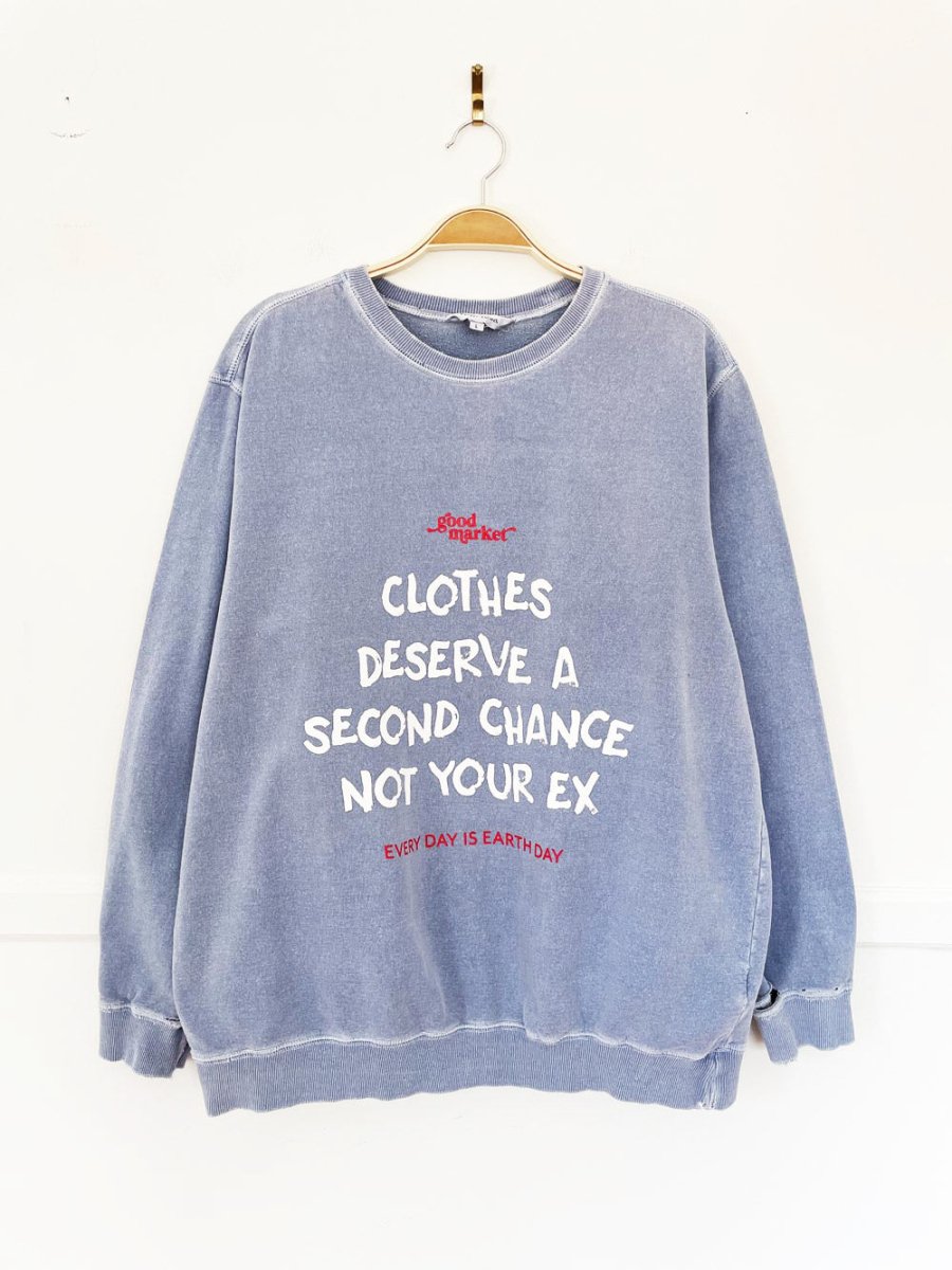 earth day activist x vintage 00s NR faded sweatshirt | clothes deserve a second chance not your ex - good market thrift store