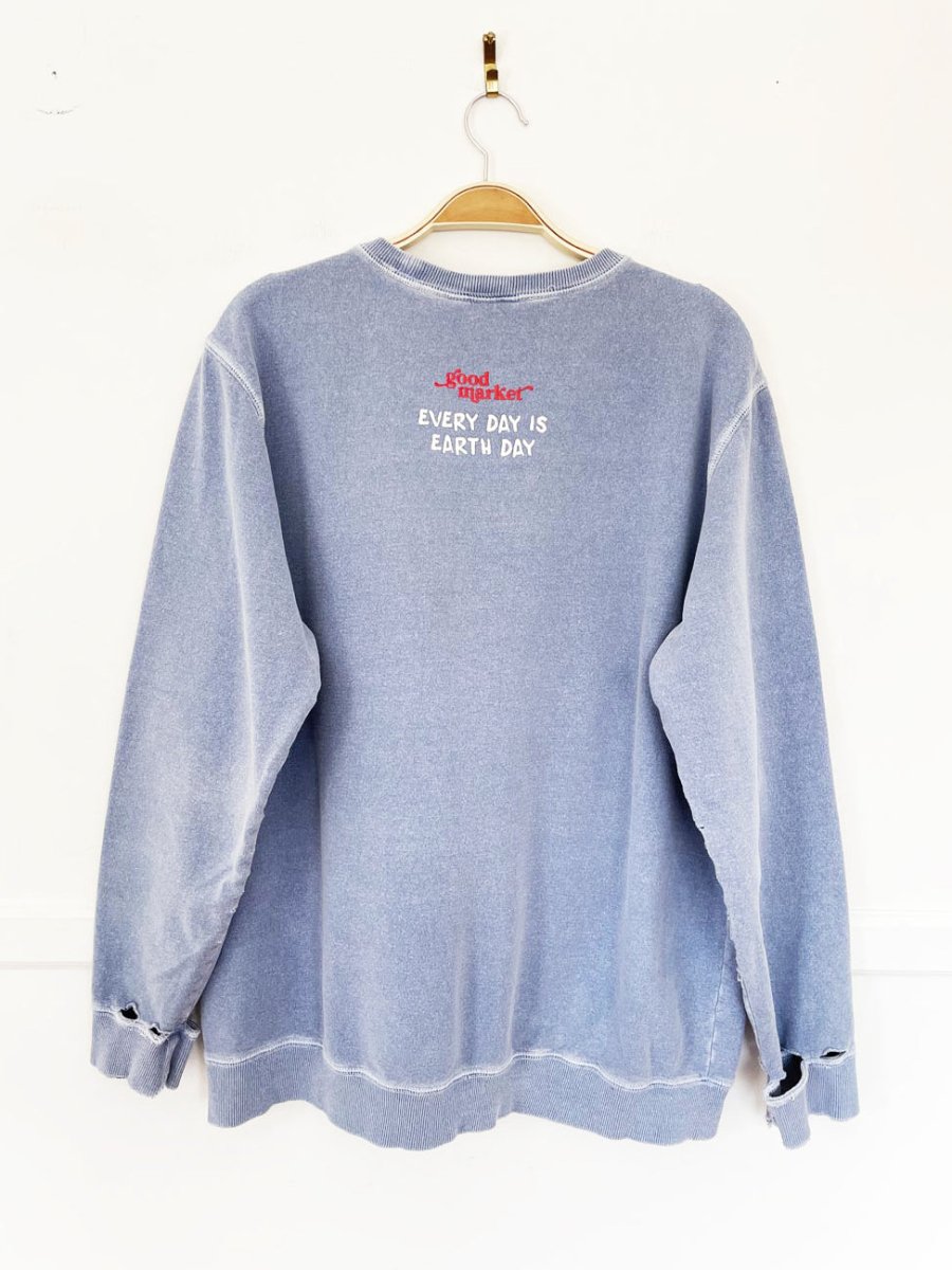 earth day activist x vintage 00s NR faded sweatshirt | clothes deserve a second chance not your ex - good market thrift store