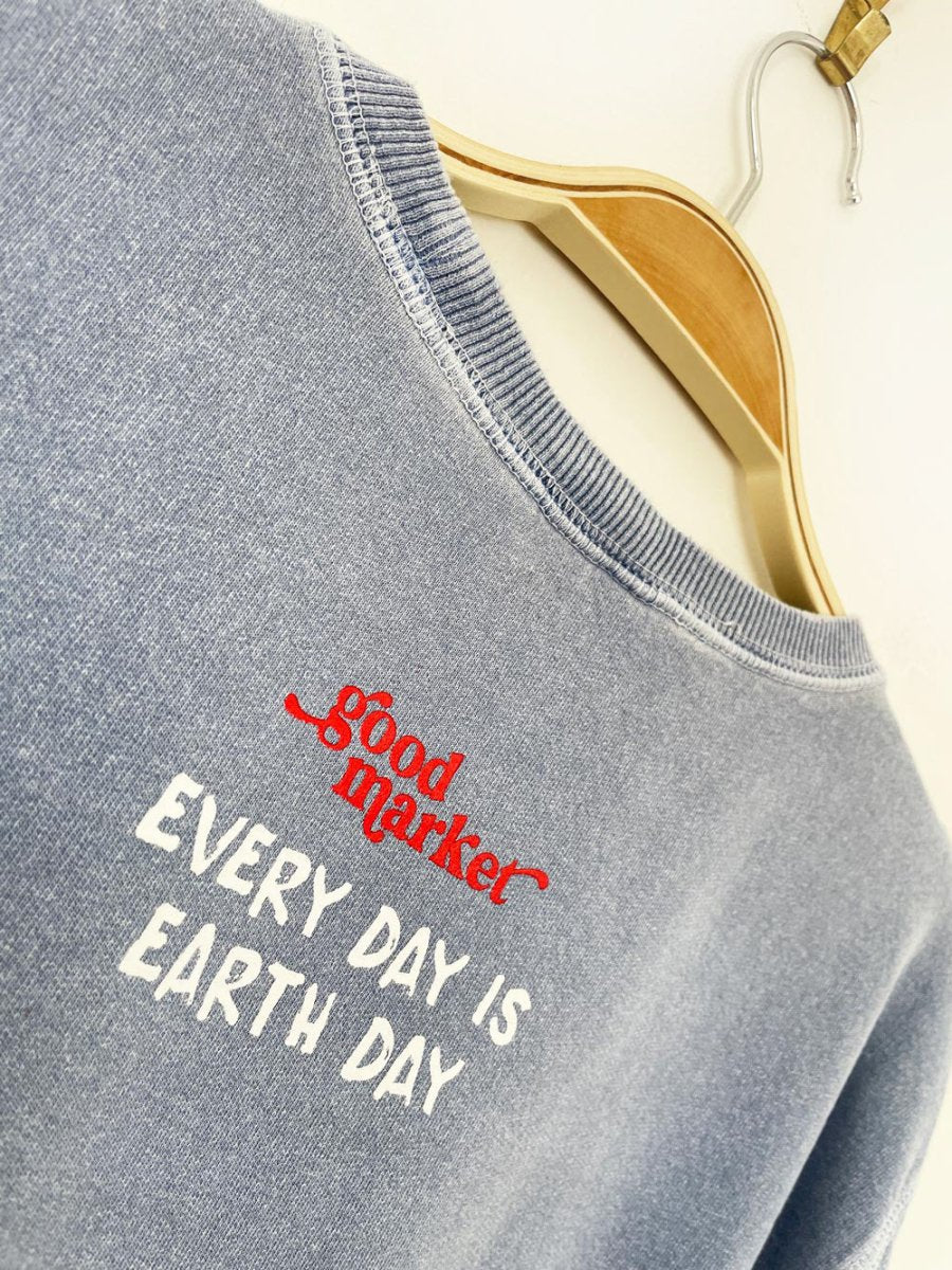 earth day activist x vintage 00s NR faded sweatshirt | clothes deserve a second chance not your ex - good market thrift store