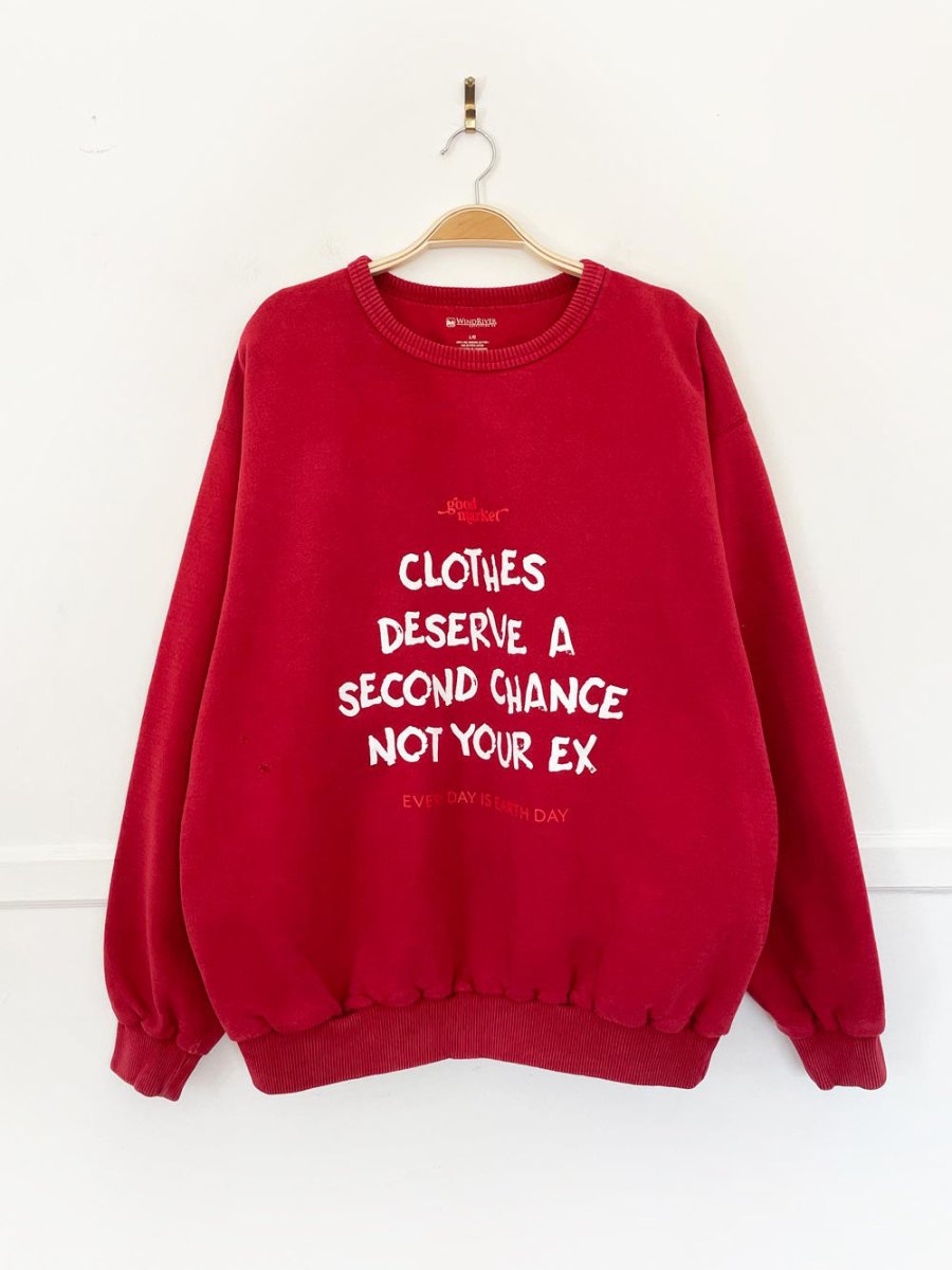 earth day activist x vintage 00s windriver sweatshirt | clothes deserve a second chance not your ex - good market thrift store