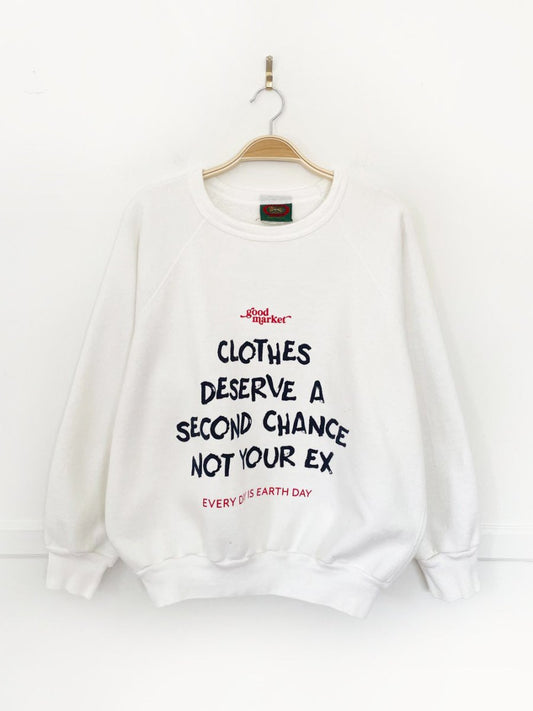 earth day activist x vintage 80s tiger brand sweatshirt | clothes deserve a second chance not your ex - good market thrift store