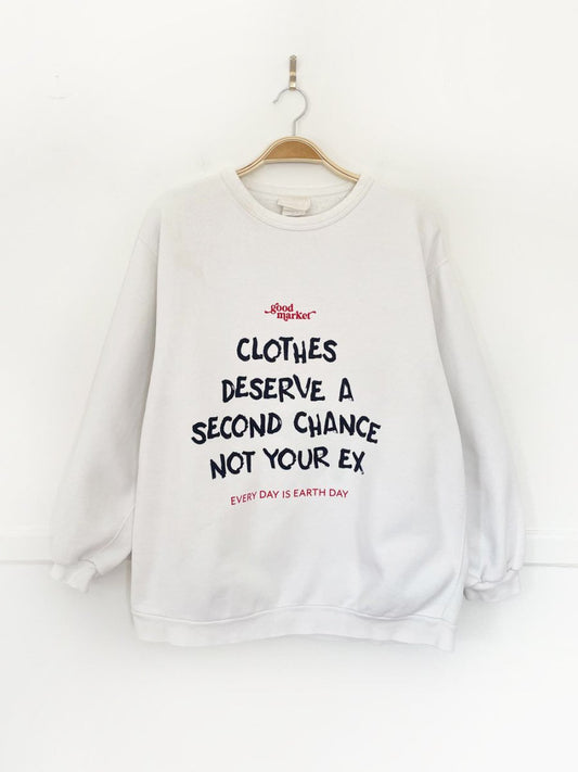 earth day activist x vintage 90s cotton ginny sweatshirt | clothes deserve a second chance not your ex - good market thrift store