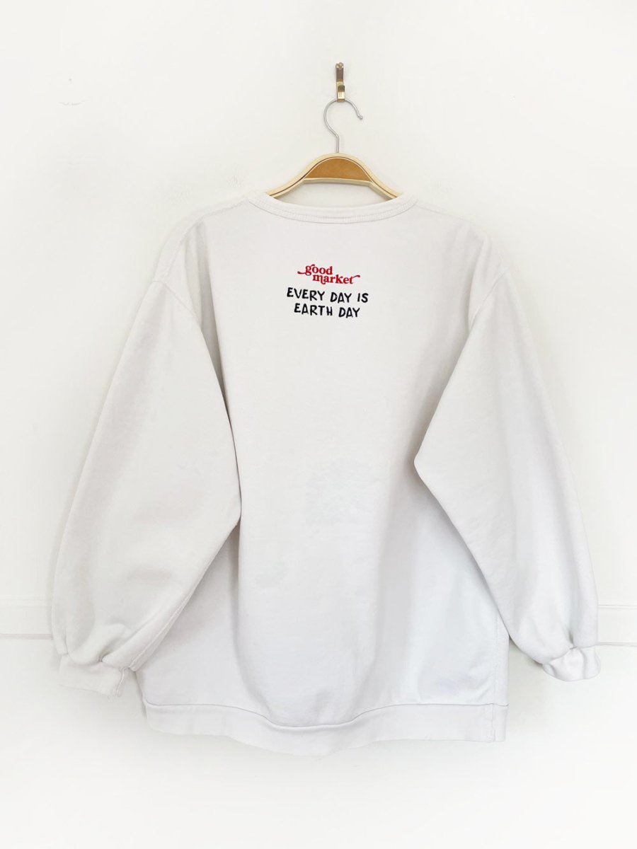 earth day activist x vintage 90s cotton ginny sweatshirt | clothes deserve a second chance not your ex - good market thrift store