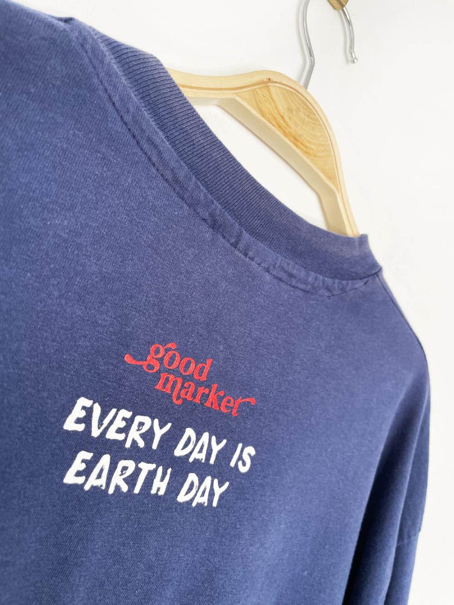 earth day activist x vintage 90s hanes beefy - t long sleeve | clothes deserve a second chance not your ex - good market thrift store
