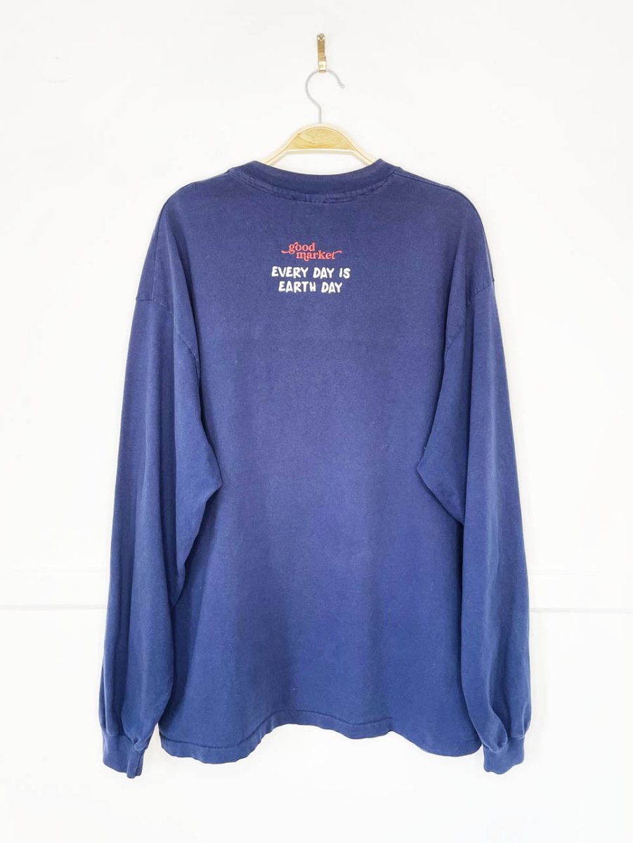 earth day activist x vintage 90s hanes beefy - t long sleeve | clothes deserve a second chance not your ex - good market thrift store