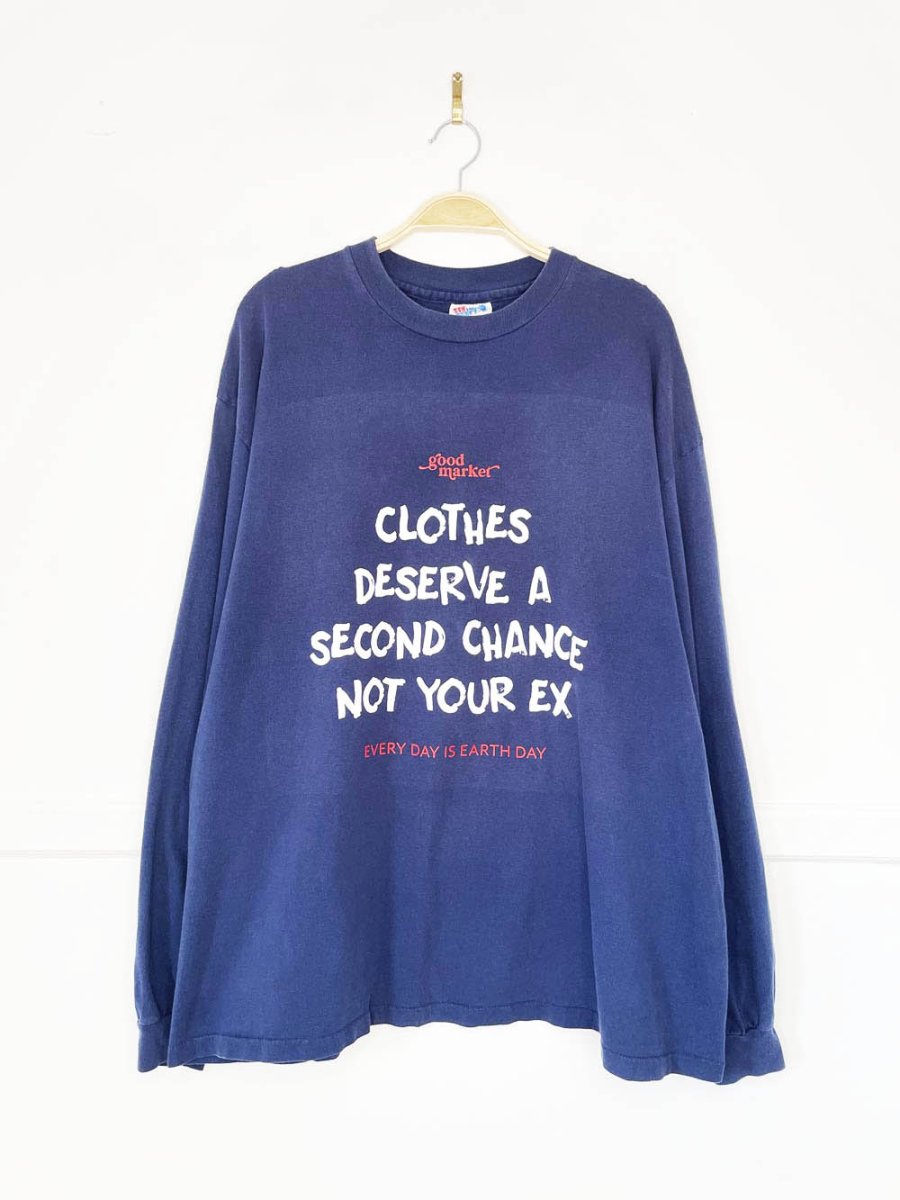 earth day activist x vintage 90s hanes beefy - t long sleeve | clothes deserve a second chance not your ex - good market thrift store