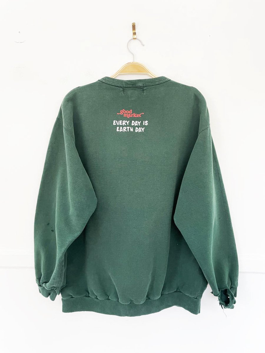 earth day activist x vintage 90s non fiction earth tone sweatshirt | clothes deserve a second chance not your ex - good market thrift store