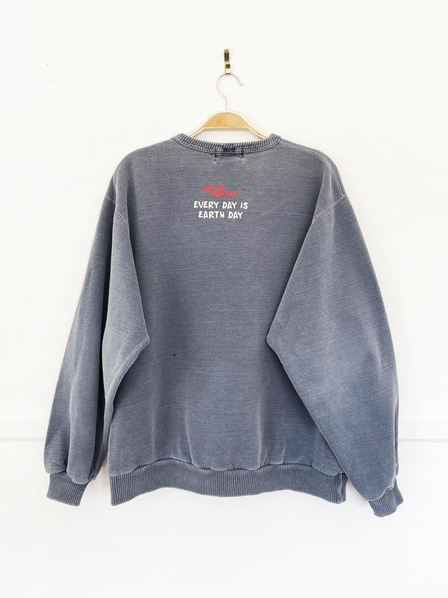 earth day activist x vintage 90s non fiction earth tone sweatshirt | clothes deserve a second chance not your ex - good market thrift store