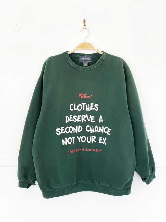 earth day activist x vintage 90s non fiction earth tone sweatshirt | clothes deserve a second chance not your ex - good market thrift store