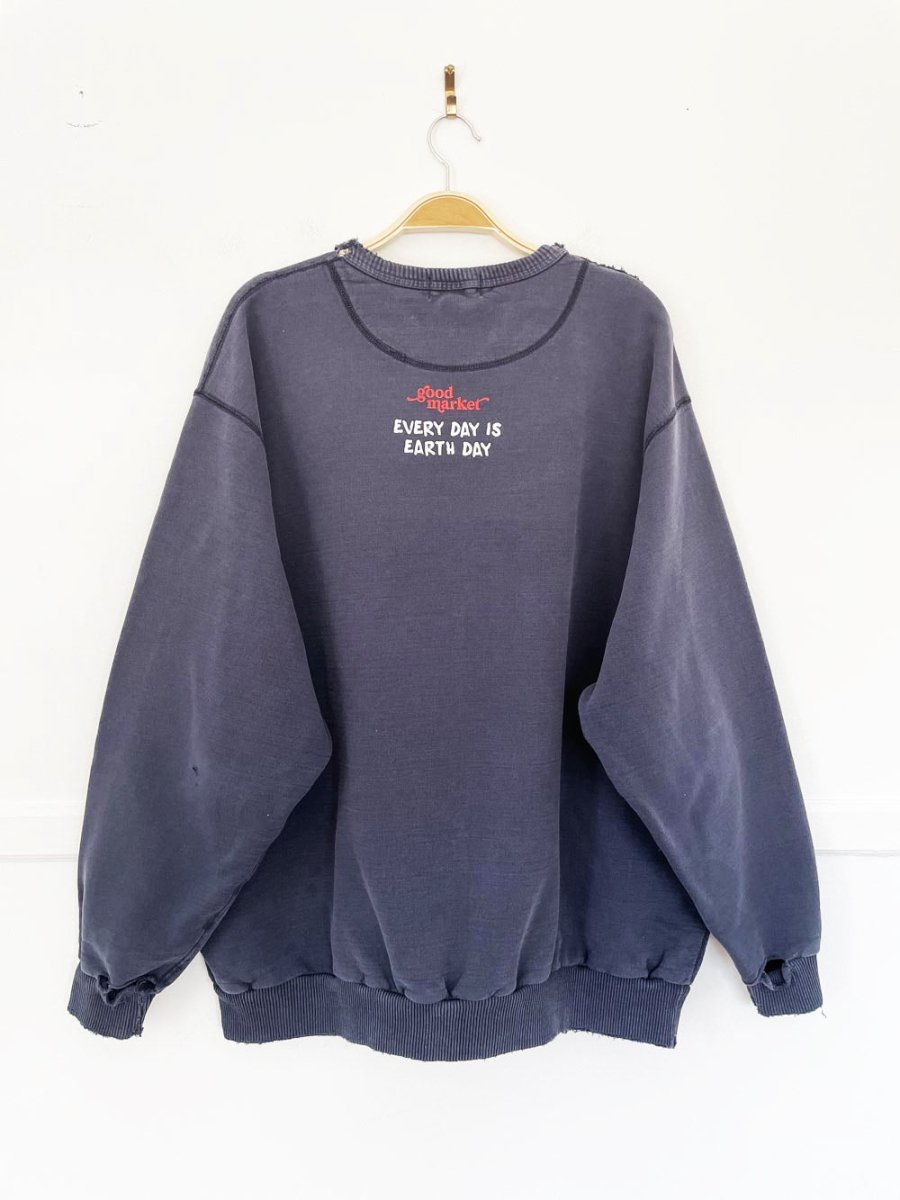 earth day activist x vintage 90s non fiction faded sweatshirt | clothes deserve a second chance not your ex - good market thrift store