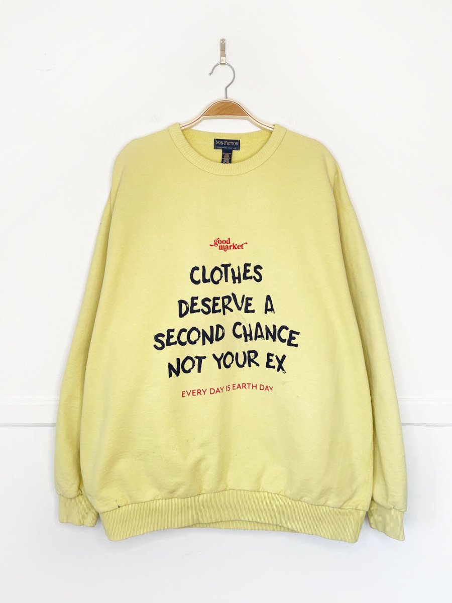 earth day activist x vintage 90s non fiction sweatshirt | clothes deserve a second chance not your ex - good market thrift store