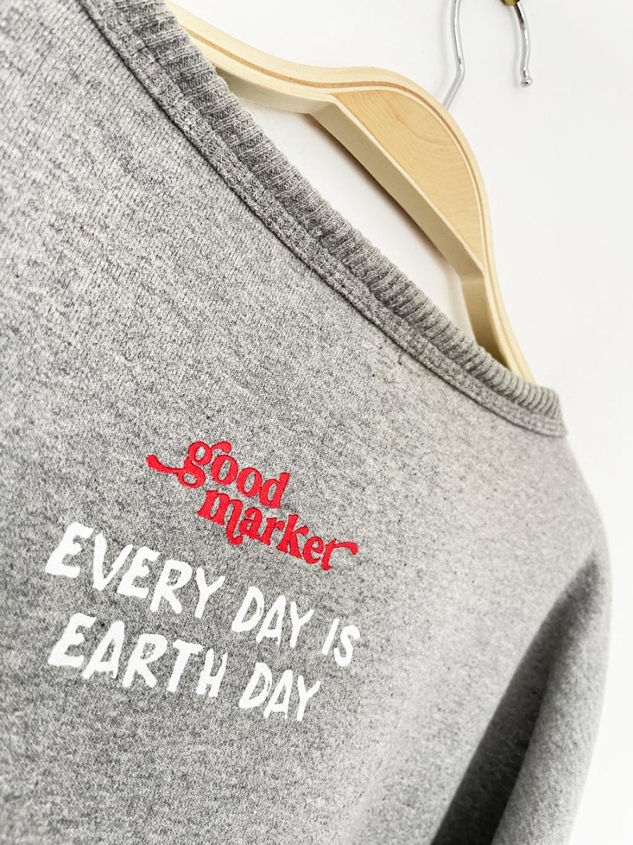 earth day activist x vintage 90s non fiction sweatshirt | clothes deserve a second chance not your ex - good market thrift store