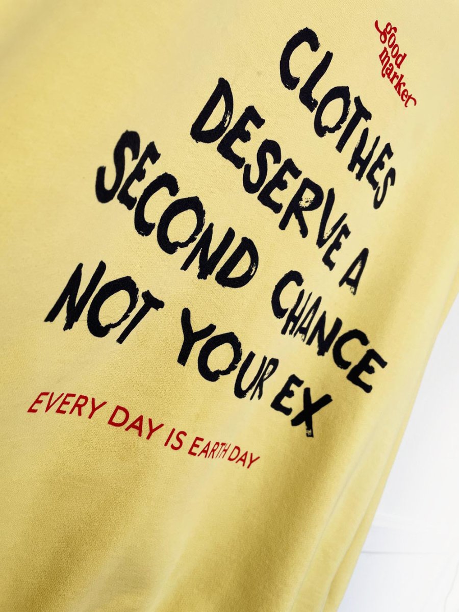 earth day activist x vintage 90s non fiction sweatshirt | clothes deserve a second chance not your ex - good market thrift store