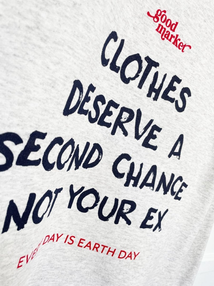 earth day activist x vintage hanes sweatshirt | clothes deserve a second chance not your ex - good market thrift store