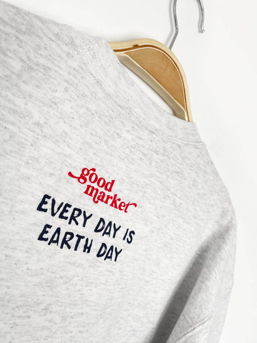 earth day activist x vintage hanes sweatshirt | clothes deserve a second chance not your ex - good market thrift store