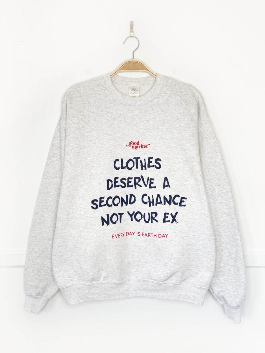 earth day activist x vintage hanes sweatshirt | clothes deserve a second chance not your ex - good market thrift store