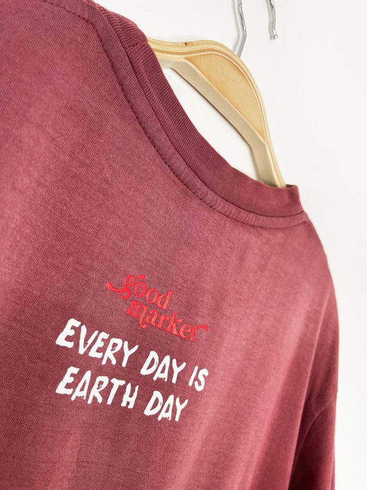 earth day activist x vintage look nice faded tee | clothes deserve a second chance not your ex - good market thrift store