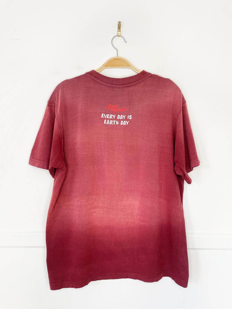earth day activist x vintage look nice faded tee | clothes deserve a second chance not your ex - good market thrift store