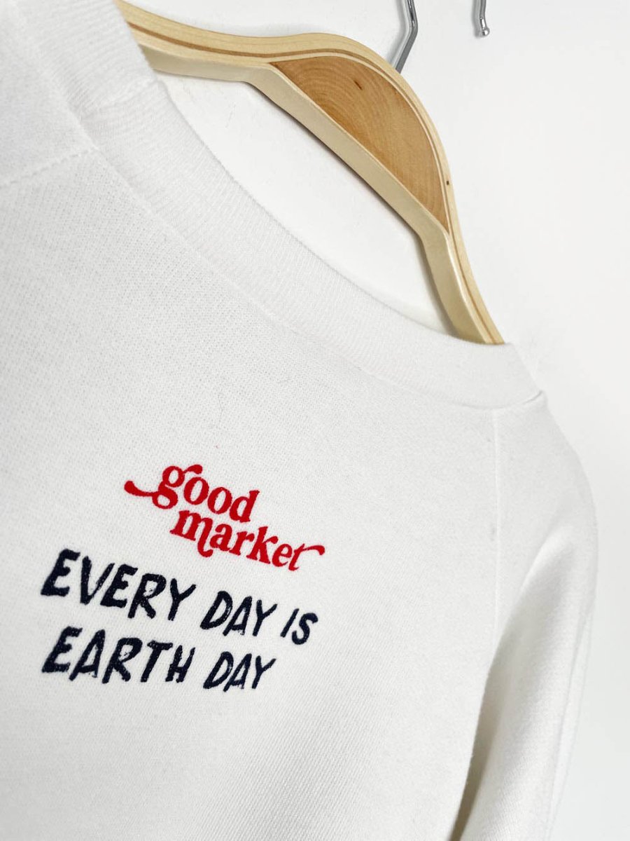 earth day activist x vintage sweatshirt | clothes deserve a second chance not your ex - good market thrift store