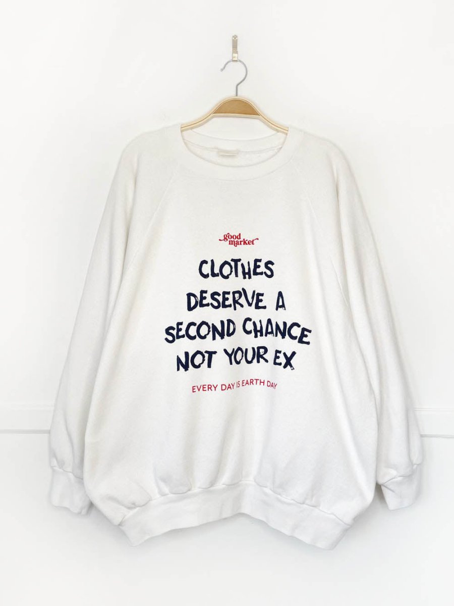 earth day activist x vintage sweatshirt | clothes deserve a second chance not your ex - good market thrift store