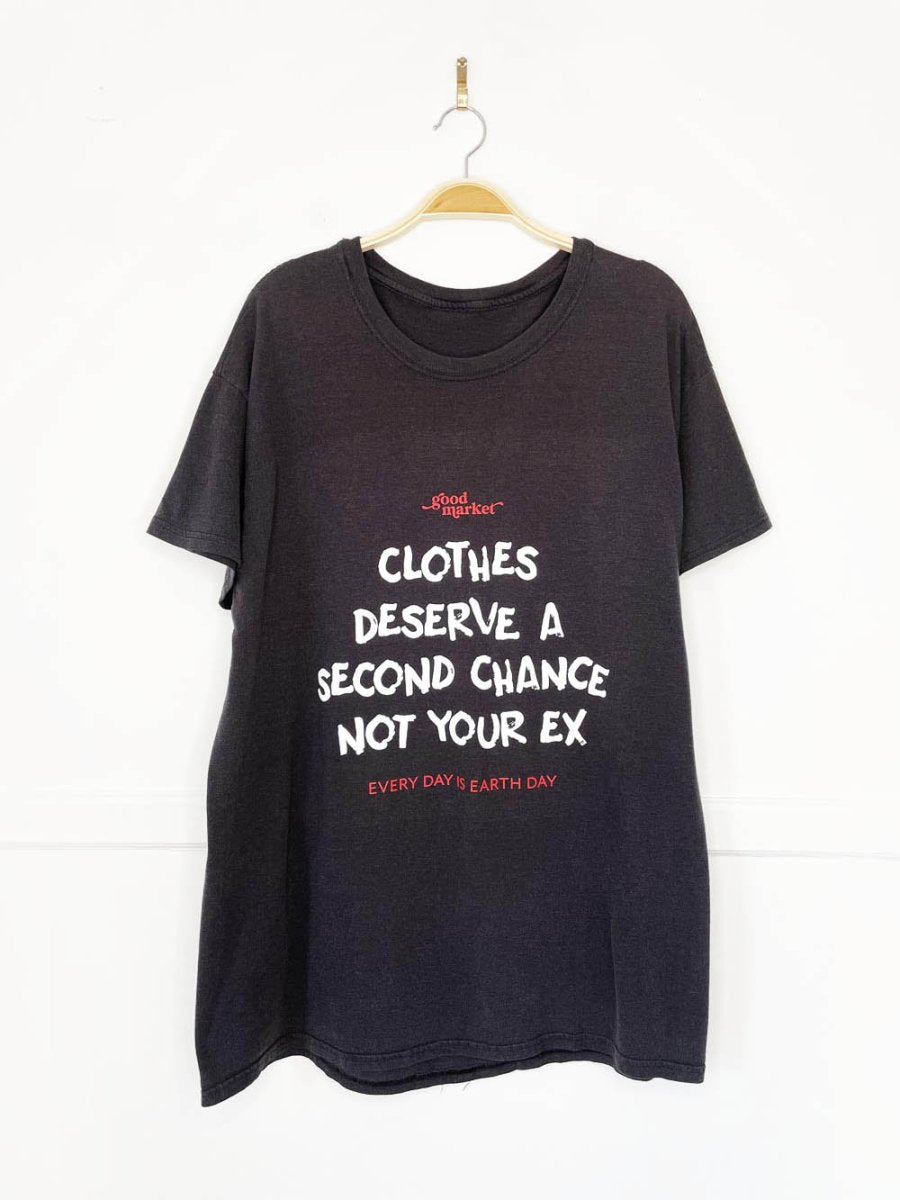 earth day activist x vintage tee | clothes deserve a second chance not your ex - good market thrift store