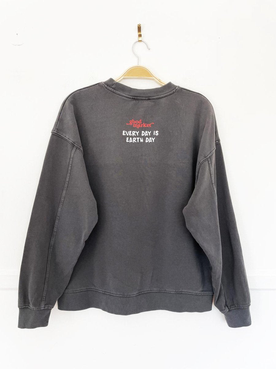 earth day activist x zara sweatshirt | clothes deserve a second chance not your ex - good market thrift store