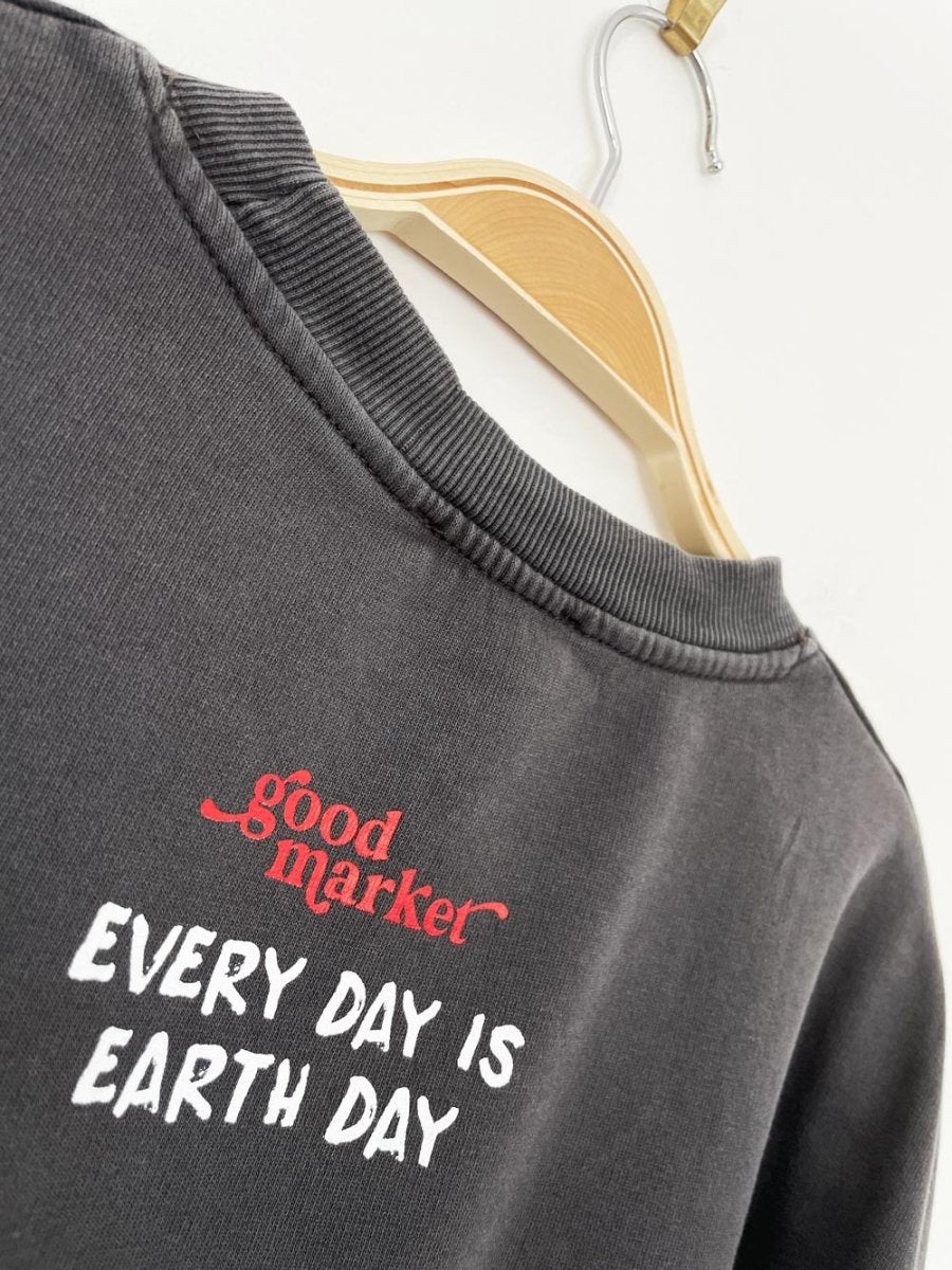 earth day activist x zara sweatshirt | clothes deserve a second chance not your ex - good market thrift store