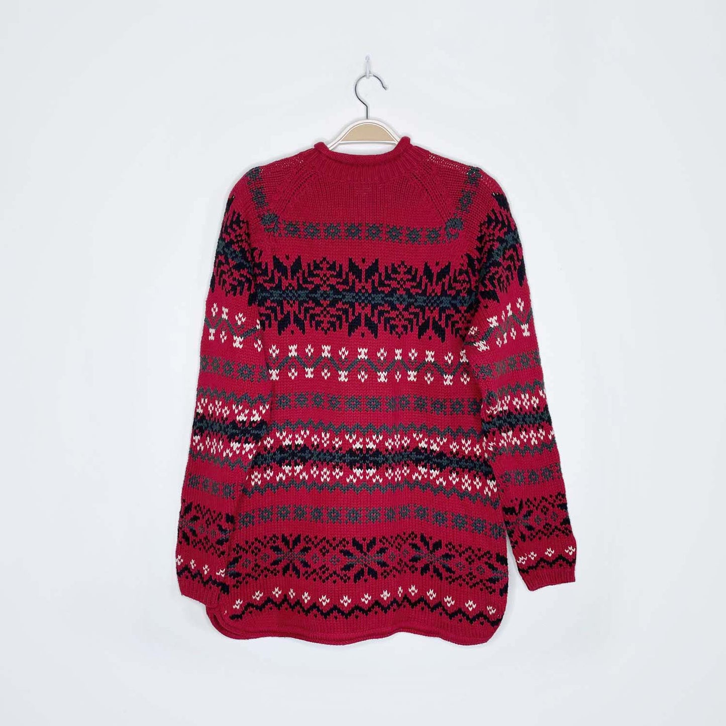 vintage eddie bauer nordic snowflake knit sweater - size small