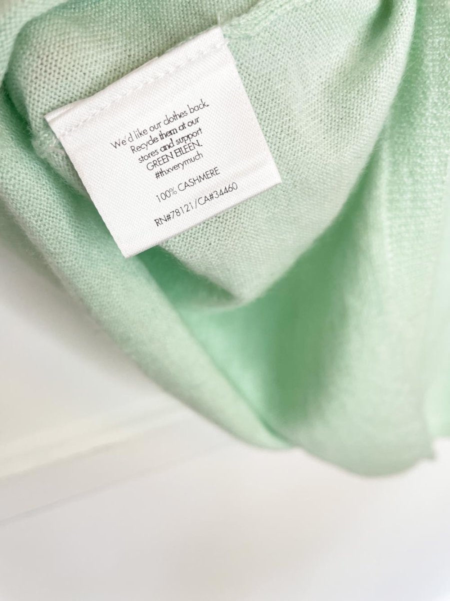 eileen fisher 100% cashmere mint short sleeve knit top - good market thrift store
